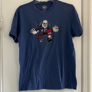 Vintage Philadelphia 76ers 47 Blue Cotton T-Shirt size small